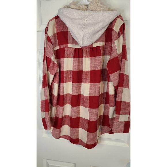 American Eagle Button up with Hoodie Flannel size Large - Picture 4 of 6